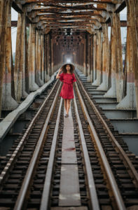 portrait session at Long Bien Bridge